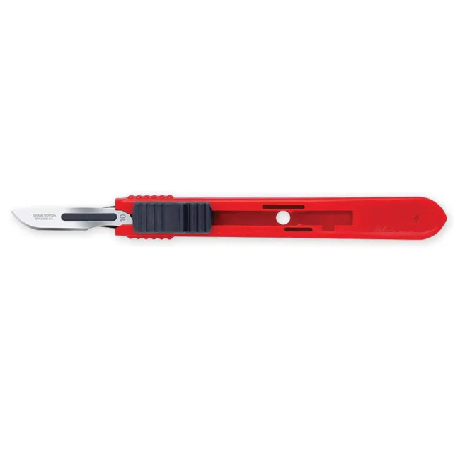 Bisturiu de siguranță retractabil Swann-Morton cu lamă inox nr. 10, steril (cutie 25 buc)