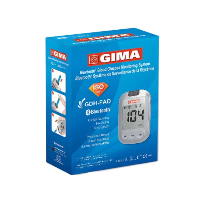 Glucometru Gima mg/dL cu Bluetooth, kit complet (1 buc)
