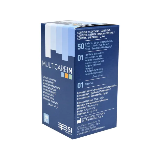 Benzi test glucoza biosenzor cu chip pentru glucometre Gima (cutie 50 buc)