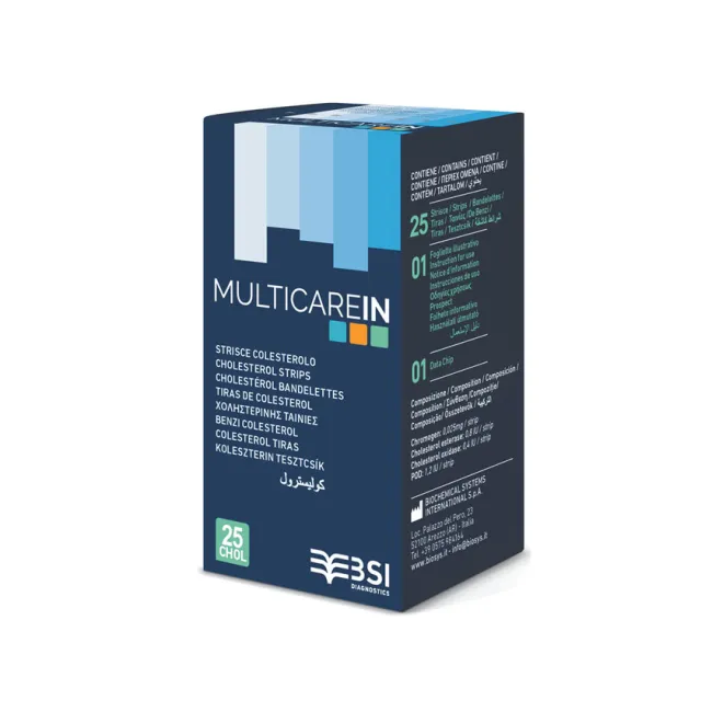 Benzi test colesterol pentru glucometre Gima (cutie 25 buc)