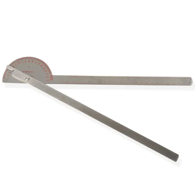 Goniometru 180° cu brațe extra lungi din oțel inoxidabil, 35 cm (14 inch)