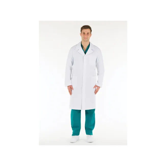 Halat medical alb pentru bărbați din bumbac 100%, mărimea 44
