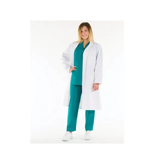 Halat medical alb din bumbac pentru femei, mărimea 54 (1 buc)