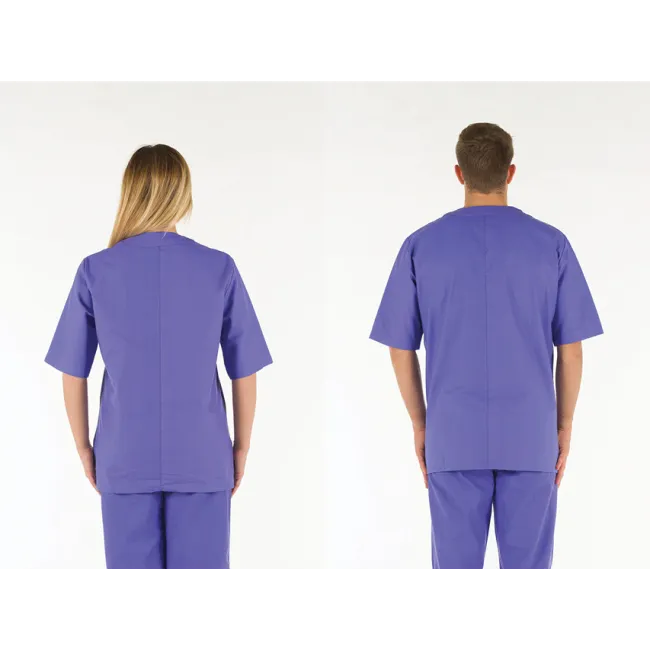 Bluză medicală unisex din bumbac 100%, albastru indigo, mărimea M (1 buc)