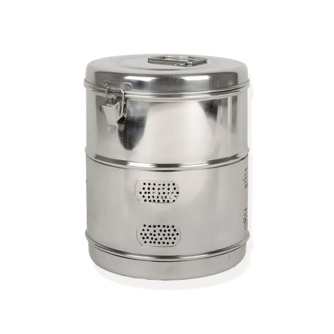 Tambur de sterilizare din inox AISI304, diametru 190 mm, înălțime 240 mm (1 buc)