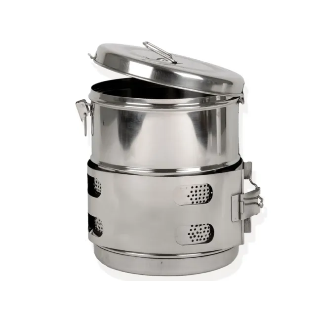 Tambur de sterilizare din inox AISI304, diametru 190 mm, înălțime 240 mm (1 buc)