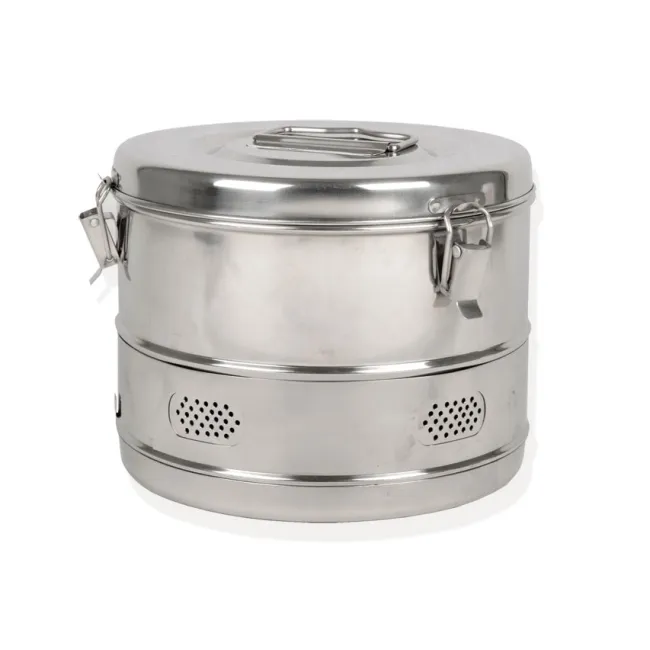 Tambur de sterilizare din inox AISI304, diametru 240 mm, înălțime 190 mm (1 buc)