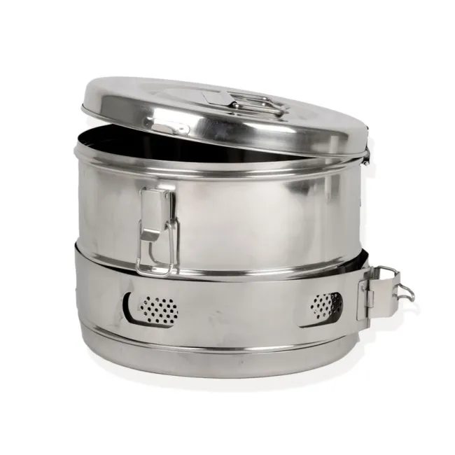 Tambur de sterilizare din inox AISI304, diametru 240 mm, înălțime 190 mm (1 buc)