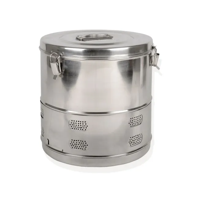 Tambur de sterilizare din inox AISI304, diametru 290 mm, înălțime 290 mm (1 buc)