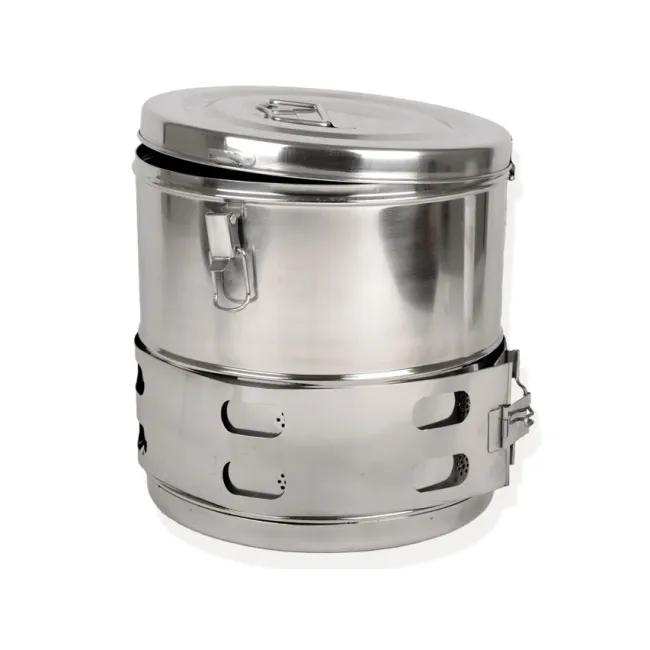 Tambur de sterilizare din inox AISI304, diametru 290 mm, înălțime 290 mm (1 buc)