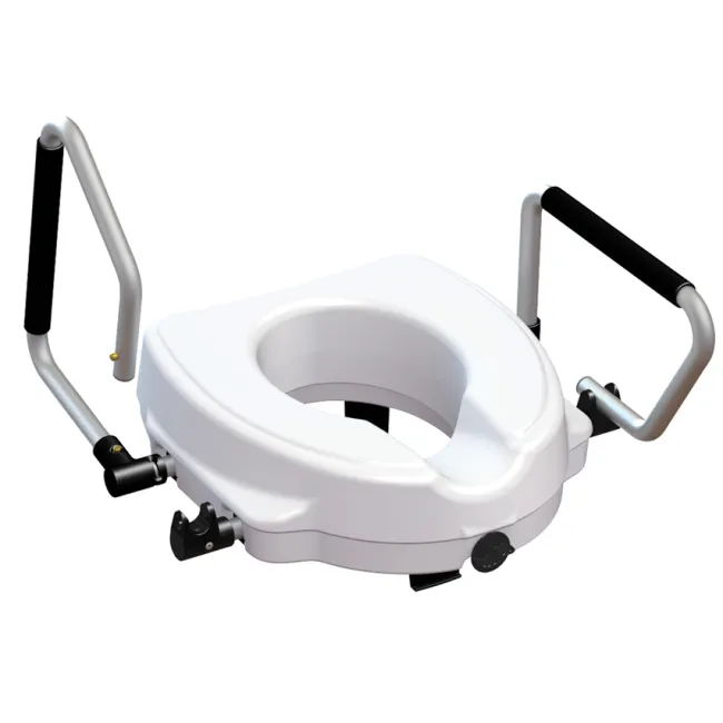 Înălțător toaletă cu brațe rabatabile din aluminiu anodizat, înălțime 12,5 cm (1 buc)