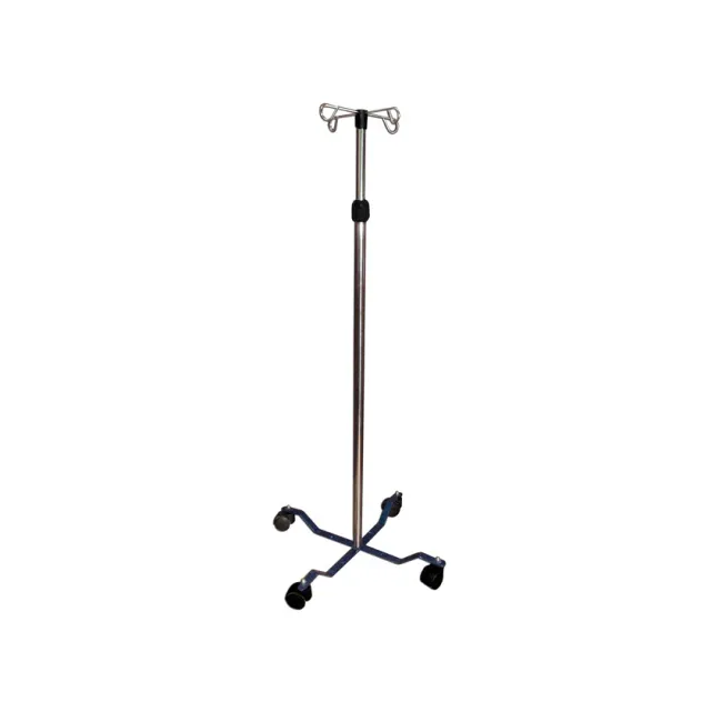 Stativ perfuzie mobil din oțel inoxidabil pe 4 roți, înălțime reglabilă 130–220 cm, 4 cârlige