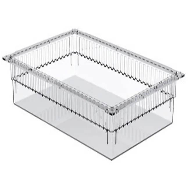 Sertar plastic transparent ISO 600 × 400 × 200 mm, deschis