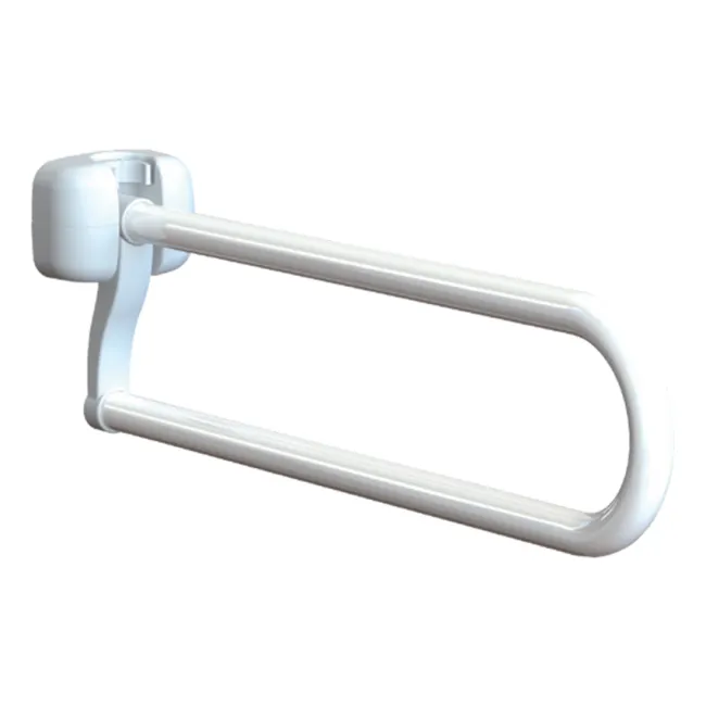 Bară de sprijin toaletă în formă de U, pliabilă, oțel vopsit în câmp electrostatic, 70 cm