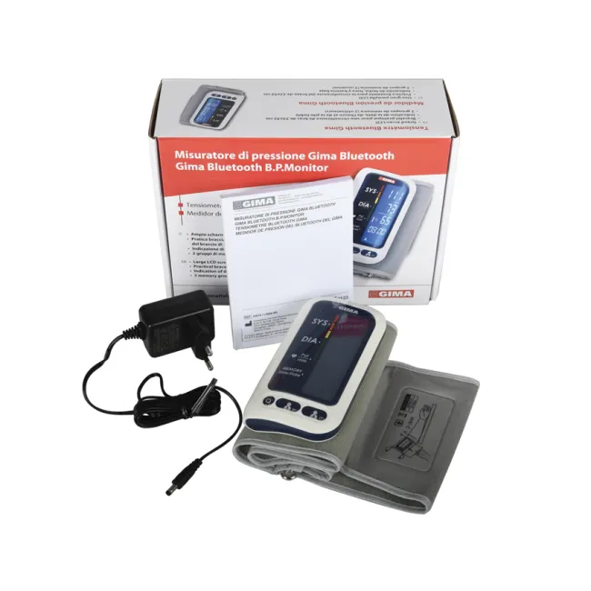 Tensiometru digital Bluetooth Gima P10 cu tehnologie fără furtun, ecran LCD retroiluminat