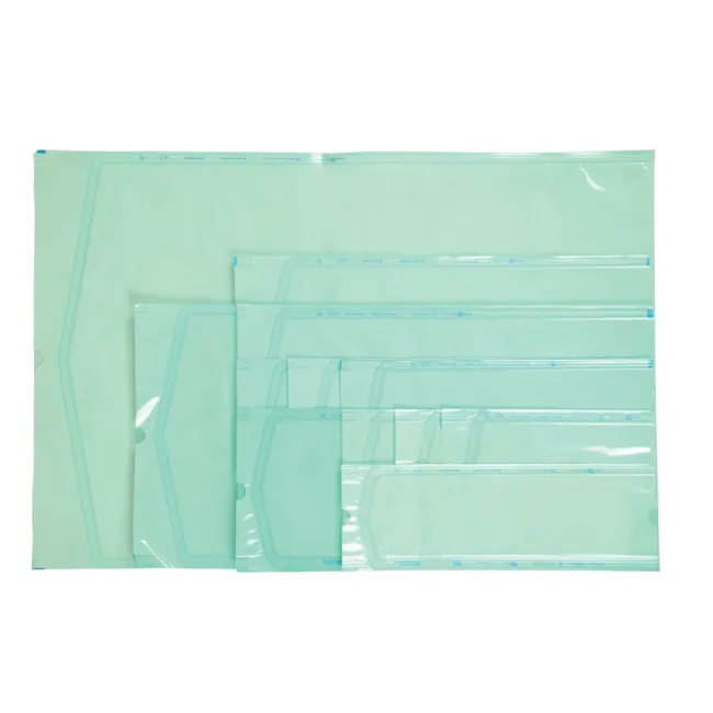Pungi plate pentru sterilizare Eline 150 × 250 mm, cu indicatori de culoare (cutie 1000 buc)