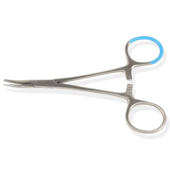 Pensetă hemostatică Halstead-Mosquito sterilă curbată 12,5 cm (cutie 25 buc)