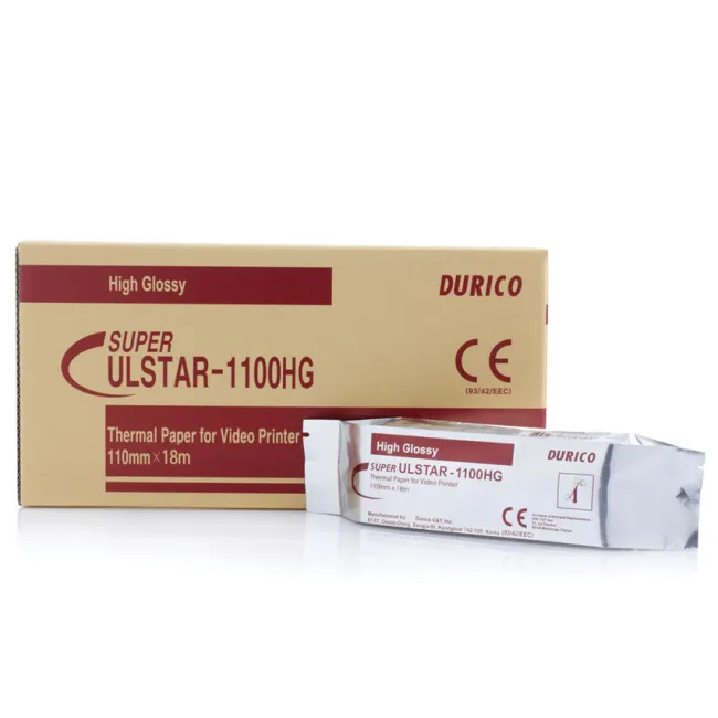 Hârtie termică pentru videostampante Durico compatibilă UPP-110HG, K91HG/KP91HG, 110 × 18 m (cutie 5 buc)