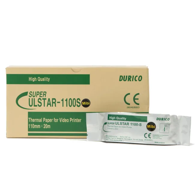 Hârtie termică pentru videoprinter Durico compatibilă Mitsubishi K61S/KP61S/KP61B, 110 × 20 m (cutie 5 buc)