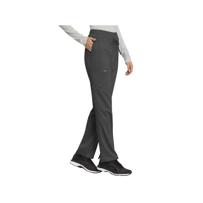 Pantaloni medicali damă Cherokee Revolution cu șnur în talie, mărimea M, gri pewter (1 buc)