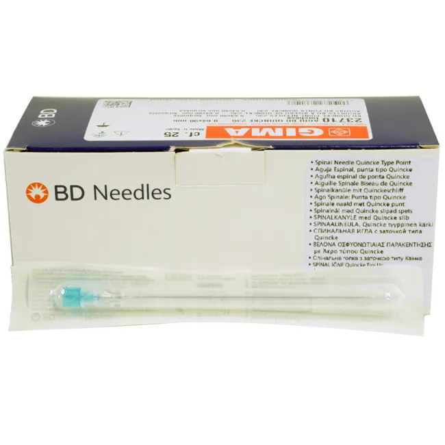 Ac spinal BD Quincke Point 23G 0,64 × 90 mm pentru anestezie spinală, steril (cutie 25 buc)
