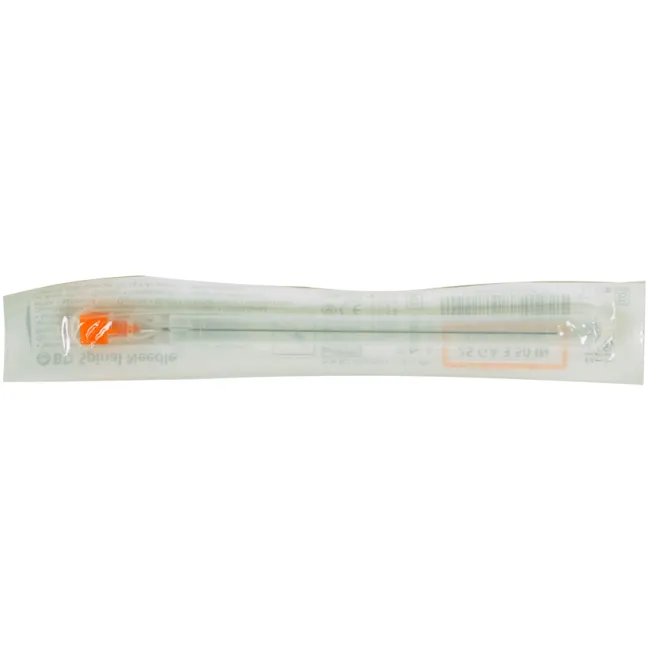 Ac spinal BD Quincke Point 25G 0,5 × 90 mm portocaliu pentru anestezie spinală, steril (cutie 25 buc)