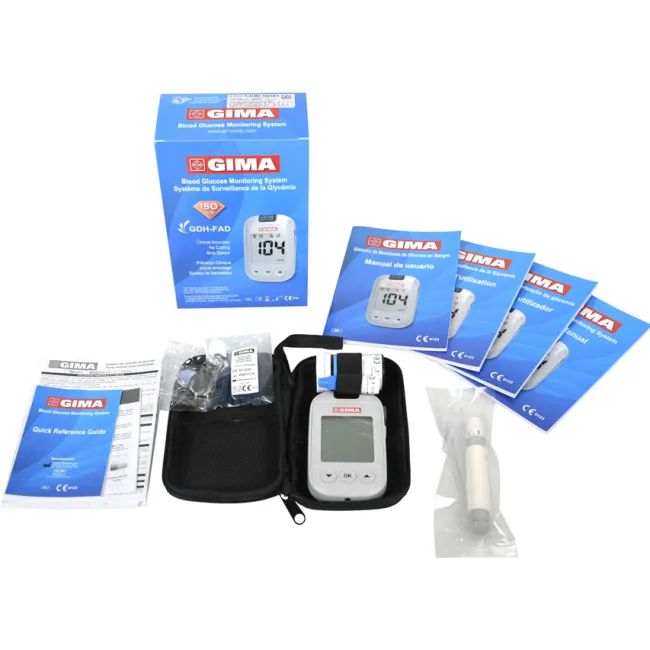 Glucometru Gima mg/dL, kit complet cu 10 teste și soluție de control (1 buc)
