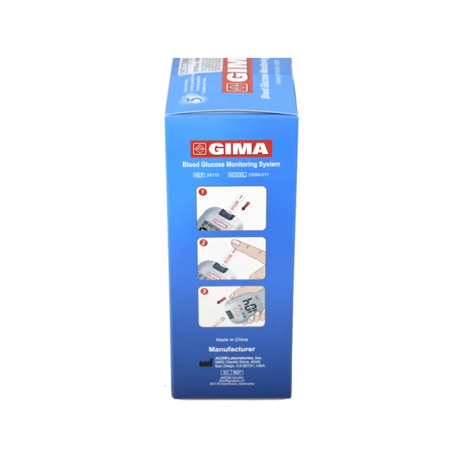 Glucometru Gima mg/dL, kit complet cu 10 teste și soluție de control (1 buc)