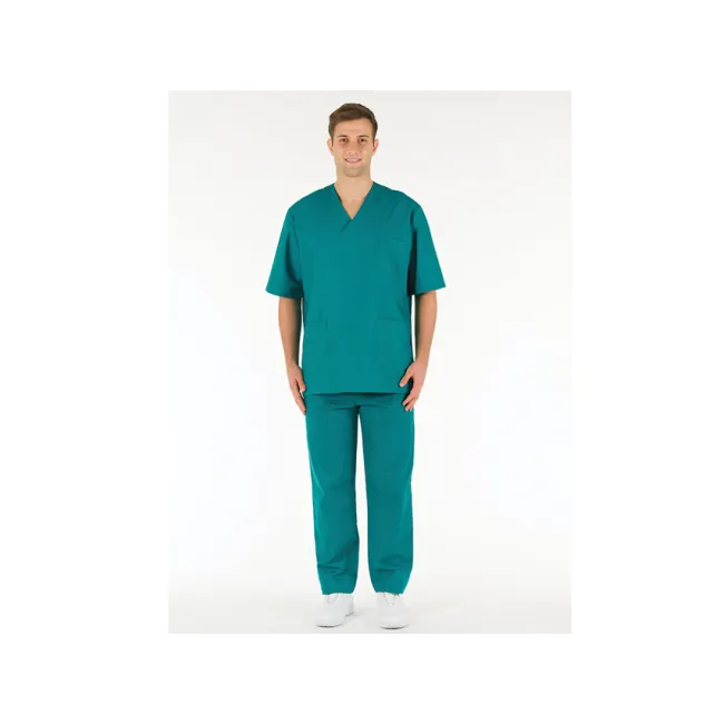 Bluză medicală unisex din bumbac 100% verde, mărimea S