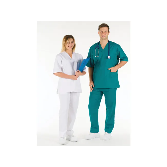 Bluză medicală unisex din bumbac 100% verde, mărimea XL