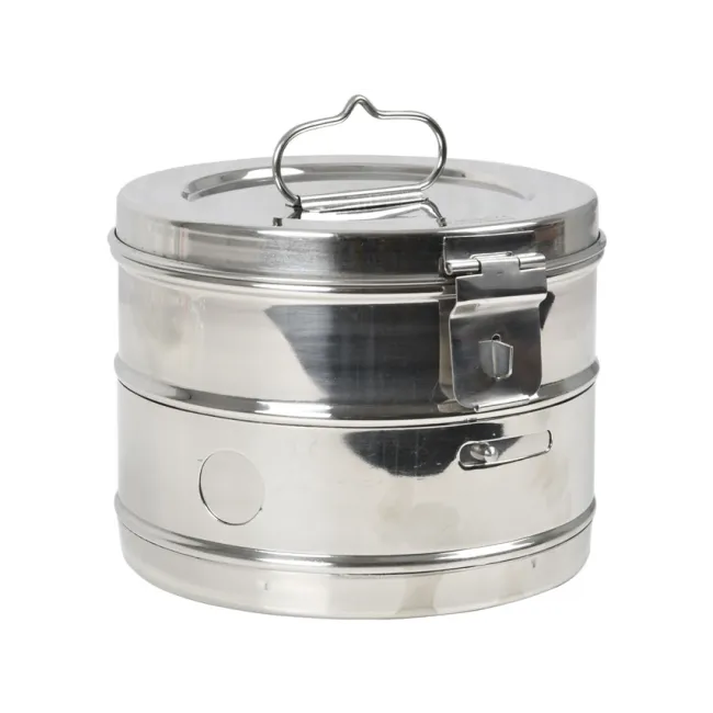 Tambur de sterilizare cilindric 165 × 120 mm, din inox AISI304 (1 buc)