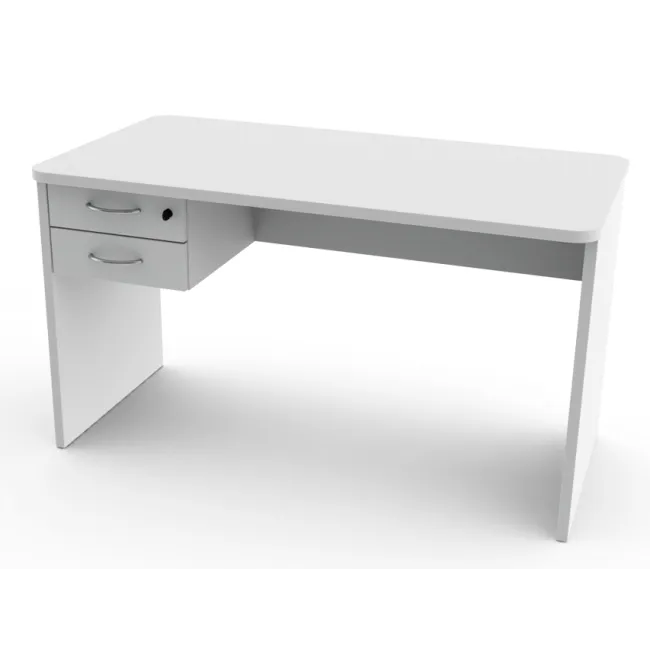 Birou medical cu 2 sertare și laterale 120 × 70 × 73 cm, melaminat alb antireflexie
