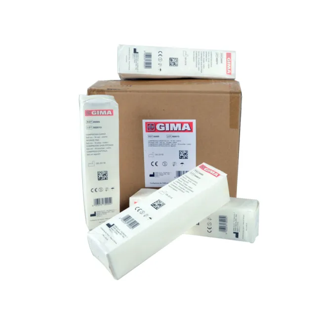 Comprese din tifon de bumbac 5 × 5 cm, 16 straturi, nesterile (cutie 1000 buc)