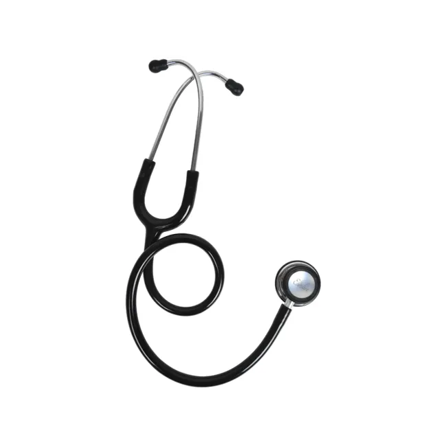 Stetoscop Gima Evolve cu cap dublu, cap lucios, binaural negru, 75 cm (1 buc)