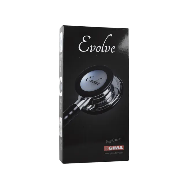 Stetoscop Gima Evolve cu cap dublu lucios, binaural oglindă, tub turcoaz, 75 cm (1 buc)