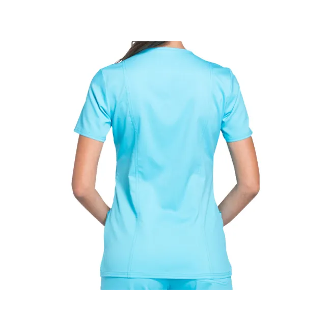 Bluză medicală Cherokee Revolution Mock Wrap pentru femei, mărimea XXS, albastru turcoaz