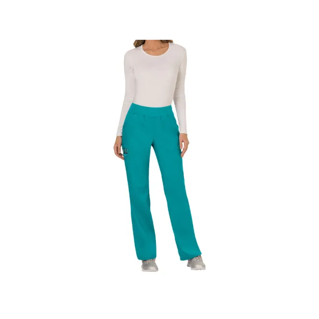 Pantaloni medicali damă Cherokee Revolution cu elastic, mărimea XS, albastru teal (1 buc)