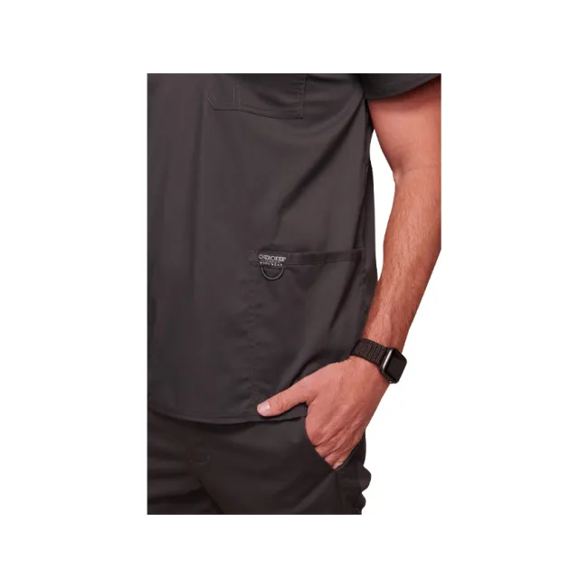Bluză medicală bărbați Cherokee Revolution cu decolteu în V, mărimea XL, culoare pewter