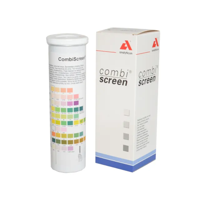 Benzi test urinare CombiScreen 11SYS fără protecție acid ascorbic, 11 parametri (cutie 150 buc)