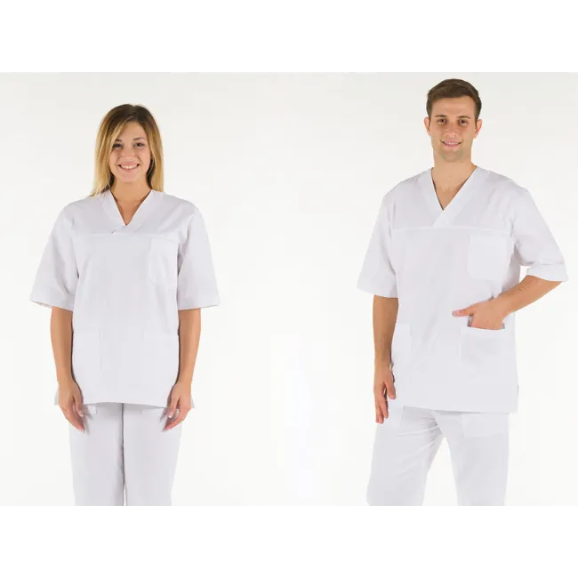 Haină medicală din bumbac 100% albă, unisex, mărimea M