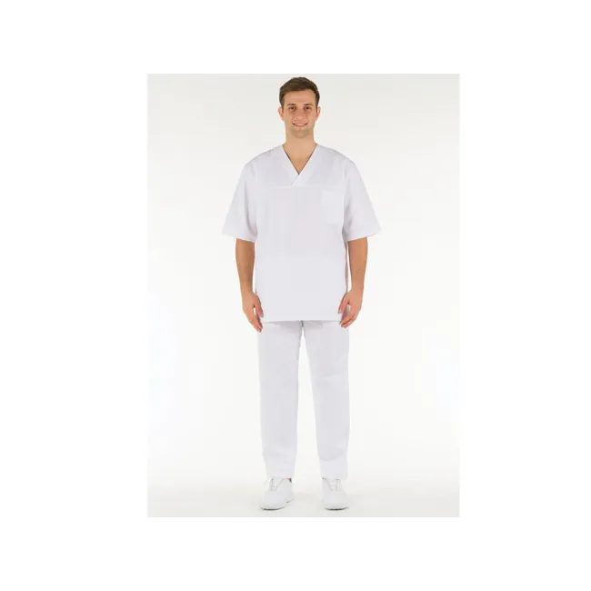 Haină medicală din bumbac 100% albă, unisex, mărimea XL