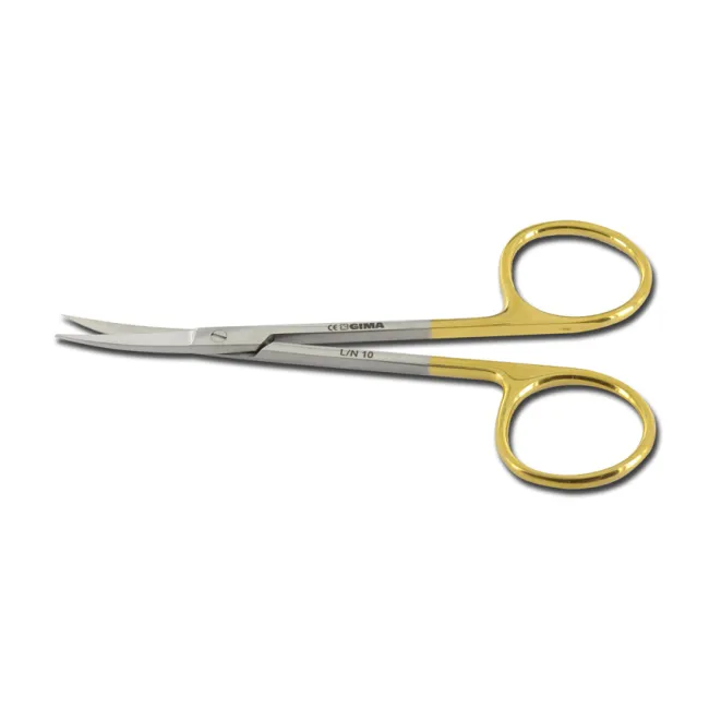 Foarfece Iris curbe 11,5 cm cu carbură de tungsten Gold Line