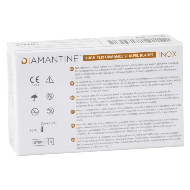 Lame bisturiu Diamantine din oțel inoxidabil nr. 22, sterile (cutie 100 buc)