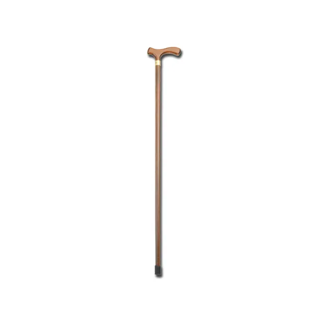 Baston din lemn de fag Raffaello cu mâner în T pentru bărbați, maro, 92 cm (1 buc)