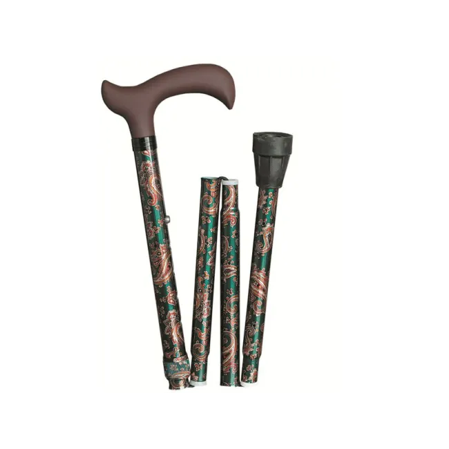 Baston pliabil din aluminiu cu model cashmere, reglabil 86–96 cm