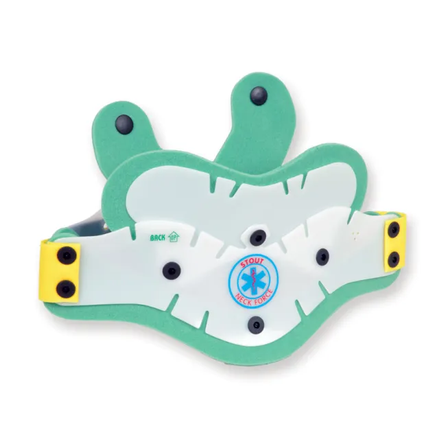 Guler cervical de prim ajutor din două piese pentru gât lat 48–52 cm, galben