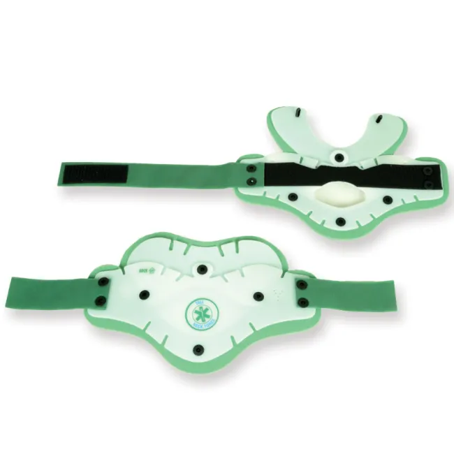 Guler cervical de prim ajutor din două piese pentru adulți gât înalt 56–60 cm, verde (1 buc)