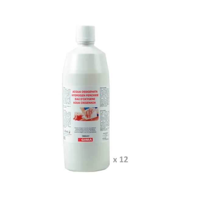 Apă Oxigenată (Hydrogen Peroxide) 3% - 1 litru - etichetă multilingvă GB, FR, IT, ES (cutie 12 buc)