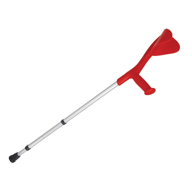 Cârje axilare Evolution cu mâner ergonomic, roșu/gri (pereche)