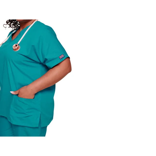 Bluză medicală damă Cherokee Originals cu decolteu în V, mărimea M, albastru turcoaz